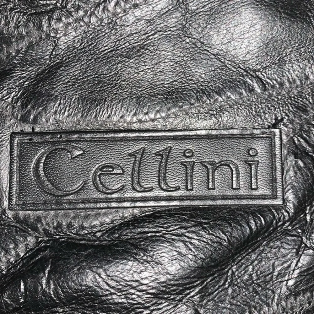 Cellini vintage black leather luggage bag & hanging garment bag bundle